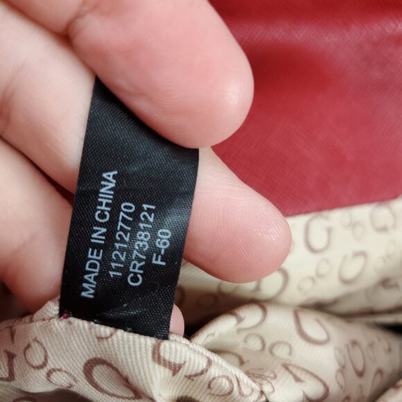 Guess Red Croc Textured Silver Chain Strap Shoulder Bag/Cross Body Purse - Picture 12 of 15